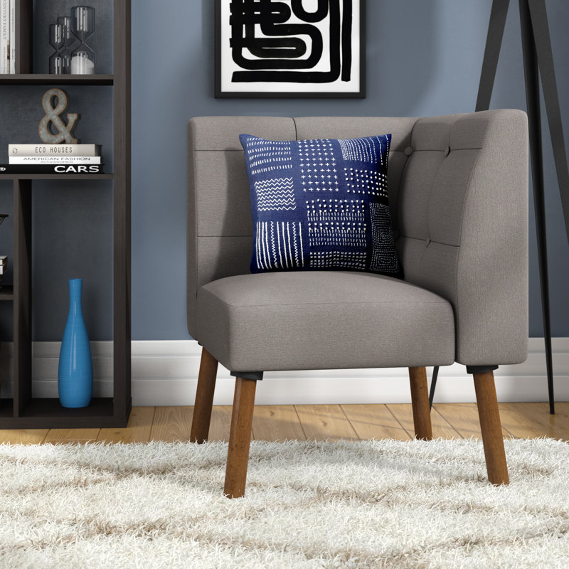 Upholstered Slipper Chair, Gray
