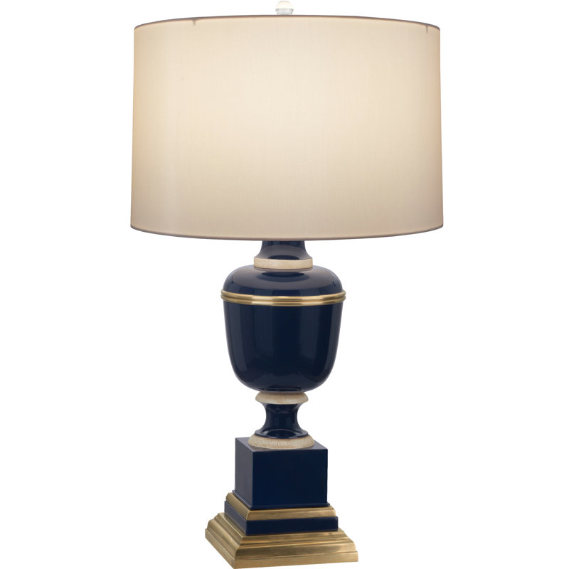 Annika Metal Table Lamp, Midnight Blue, 24'' H x 13.5" W x 13.5" D, Spindrift Snowflake