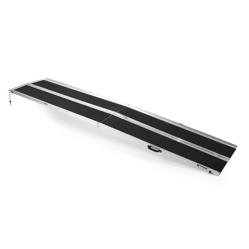 Titan Ramps Multi-Fold Aluminum Wheelchair Ramp - 600 Lb. Capacity, 10" H x 29" W x 120" D