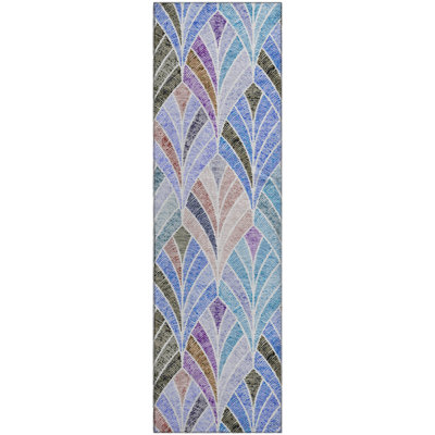 Premium Machine Washable Prisco Blue Rug
