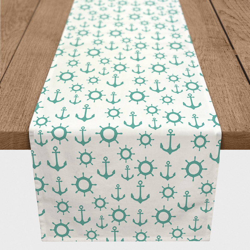 Chemin de table Athos, 90 po x 16 po, Bleu sarcelle