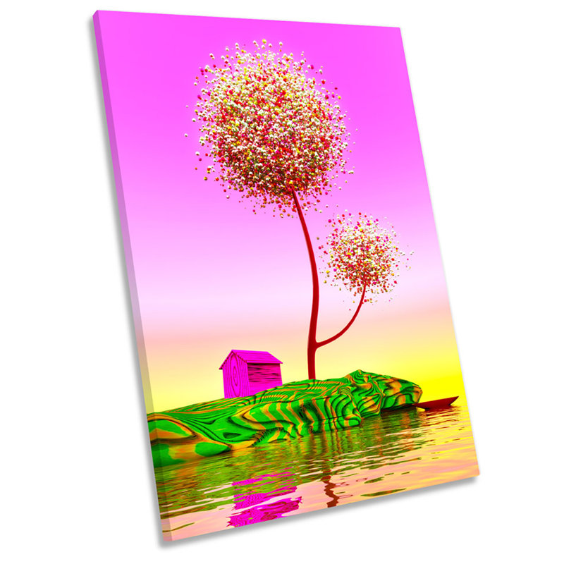 Abstract Pink Landscape Tree - Wrapped Canvas Print, 45.7cm H x 30.5cm W