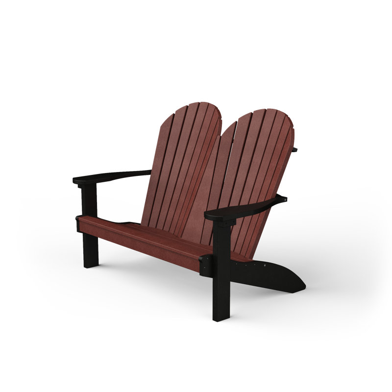 Banc de jardin en plastique Wisby, Bois de cerisier / noir