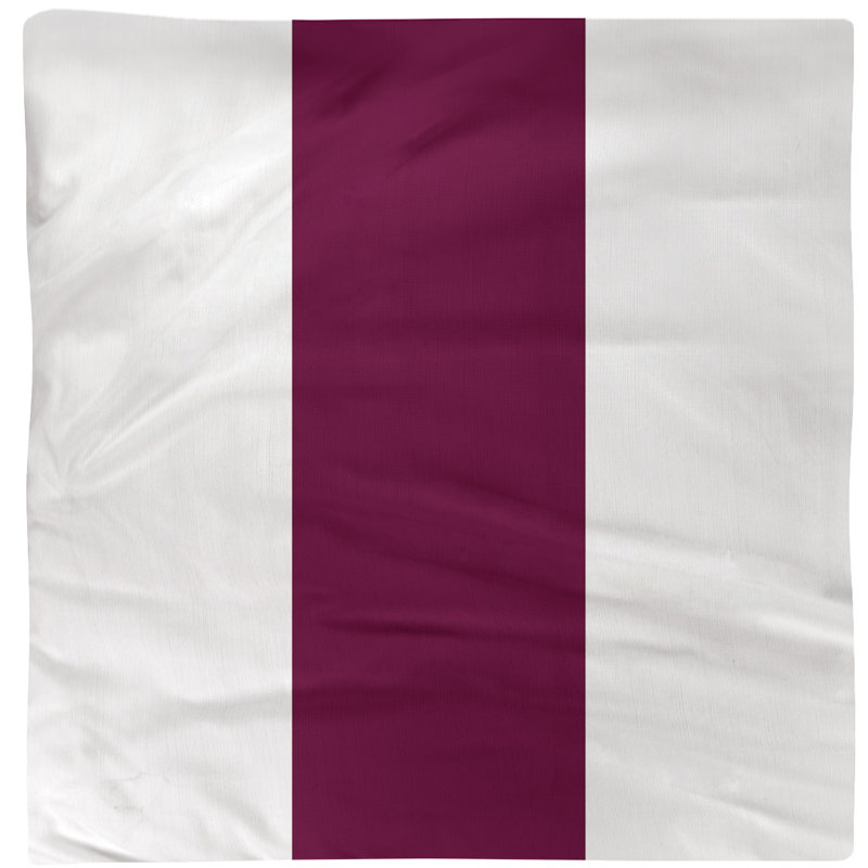 Striped Square Napkin, White/Maroon/White, Cotton Twill, 10" H x 10" W x 0.25" D