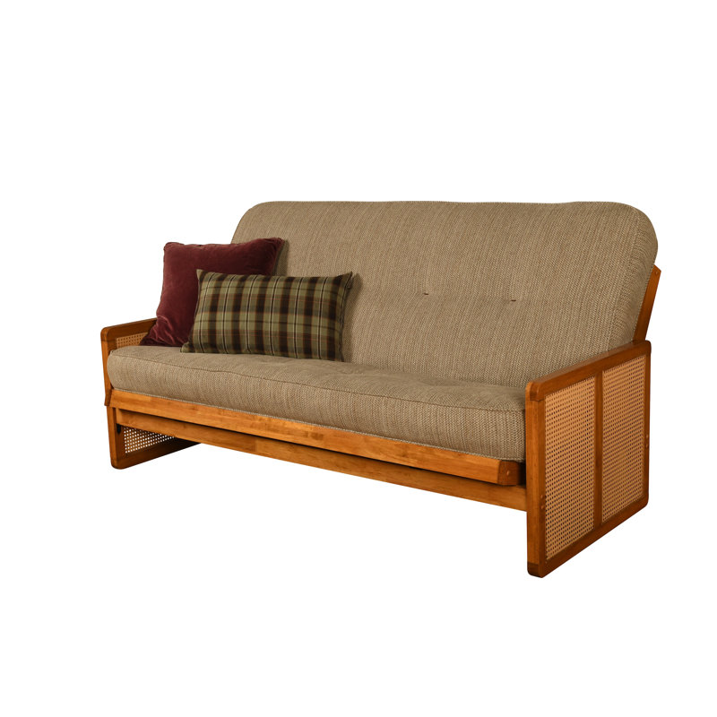 Futon double Bridyn avec matelas inclus, Fumée de bois Bridyn