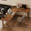 Bureau d'angle en bois massif avec bordure en L-151076197-151076201