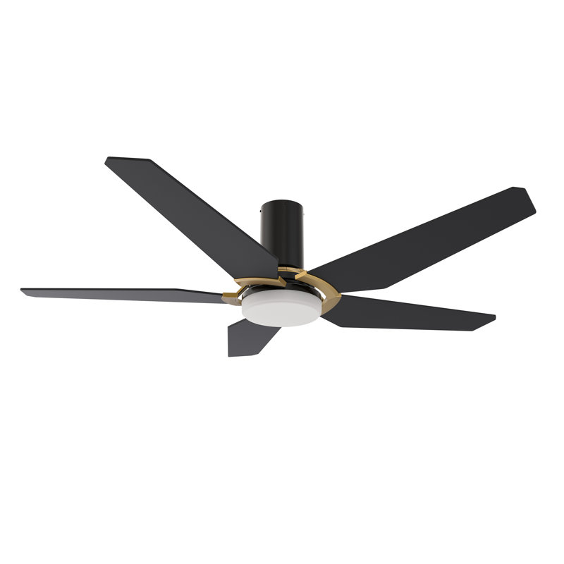 Ventilateur de plafond encastré à DEL à 5 pales de 52 po avec télécommande et ensemble d'éclairage inclus.