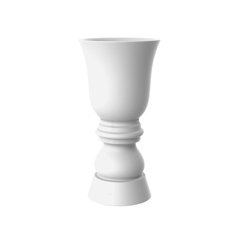 Suave Resin Pot Planter, 59" H x 29.5" W x 29.5" D, White