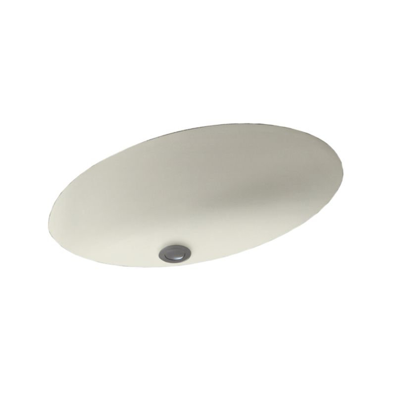 Lavabo de salle de bain ovale encastré avec trop-plein, Bisque