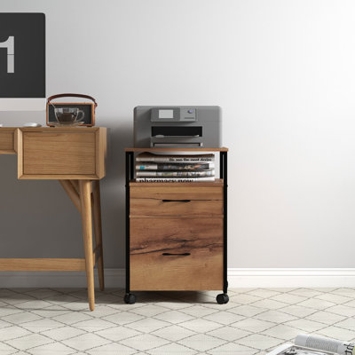 17.3'' Wide 2 -Drawer Mobile Steel File Cabinet