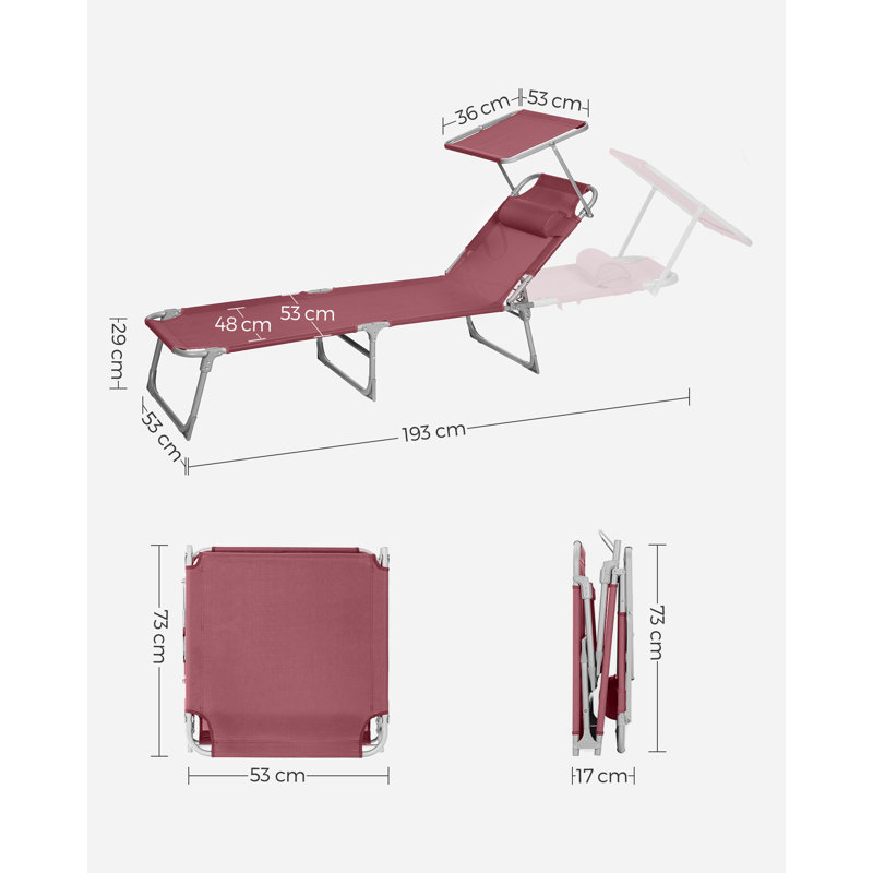 Salerna 193cm Long Single Chaise, Red