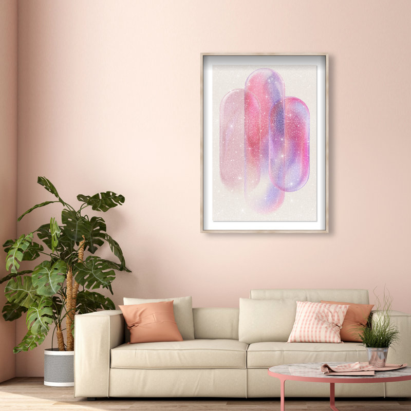 Pink Topaz Gradient Print by Oliver Gal, 25.5"H x 17.5"W, Natural Oak Shadowbox