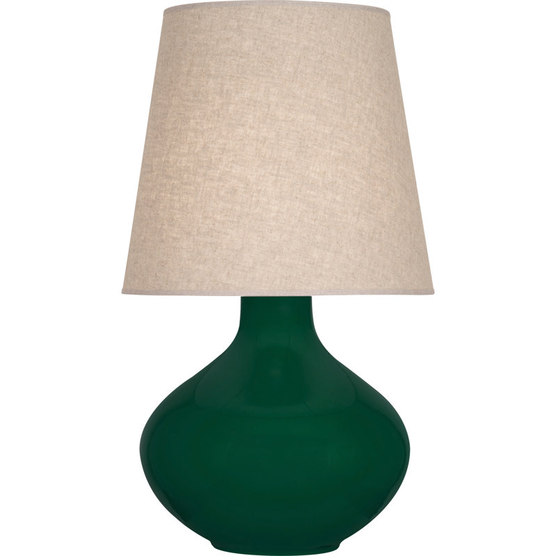 June Table Lamp, Buff Linen, Jungle