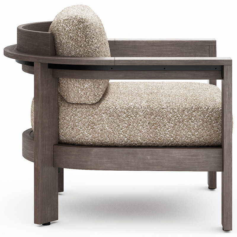 Beau Outdoor Lounge Chair, Graphite, Fife Bark