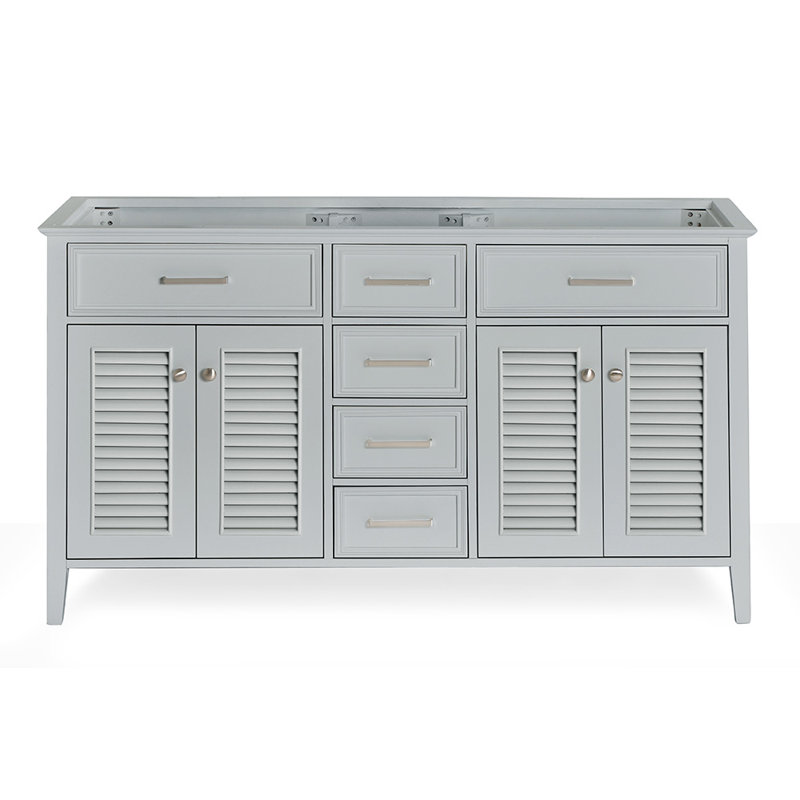 Ferree 60'' Double Bathroom Vanity Base Only, Gray