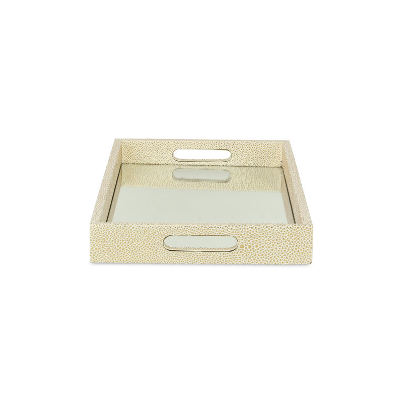 Plateau de service Aimable, Or blanc, 1,75 po x 10,25 po x 8 po