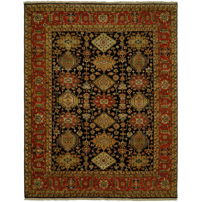 Mcnabb Wool Oriental Area Rug in Ebony