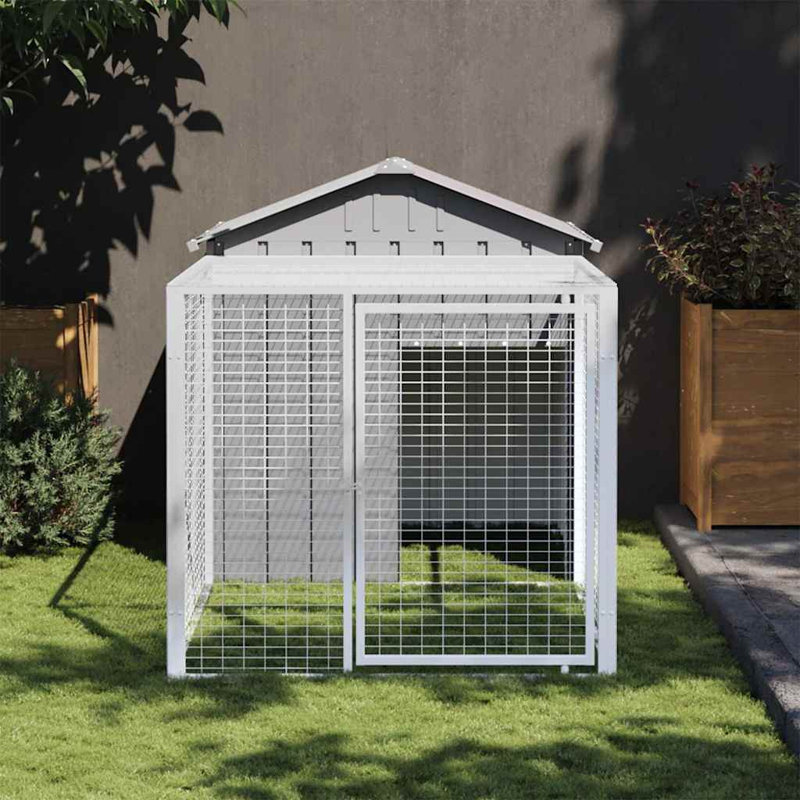 Killeen Chicken Coop, Light Grey, 123cm H x 117cm W x 201cm D