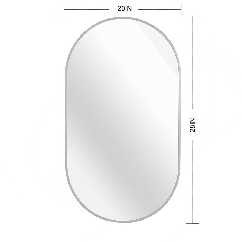 Miroir argenté 20 po x 28 po, 20 po x 28 po, Argent