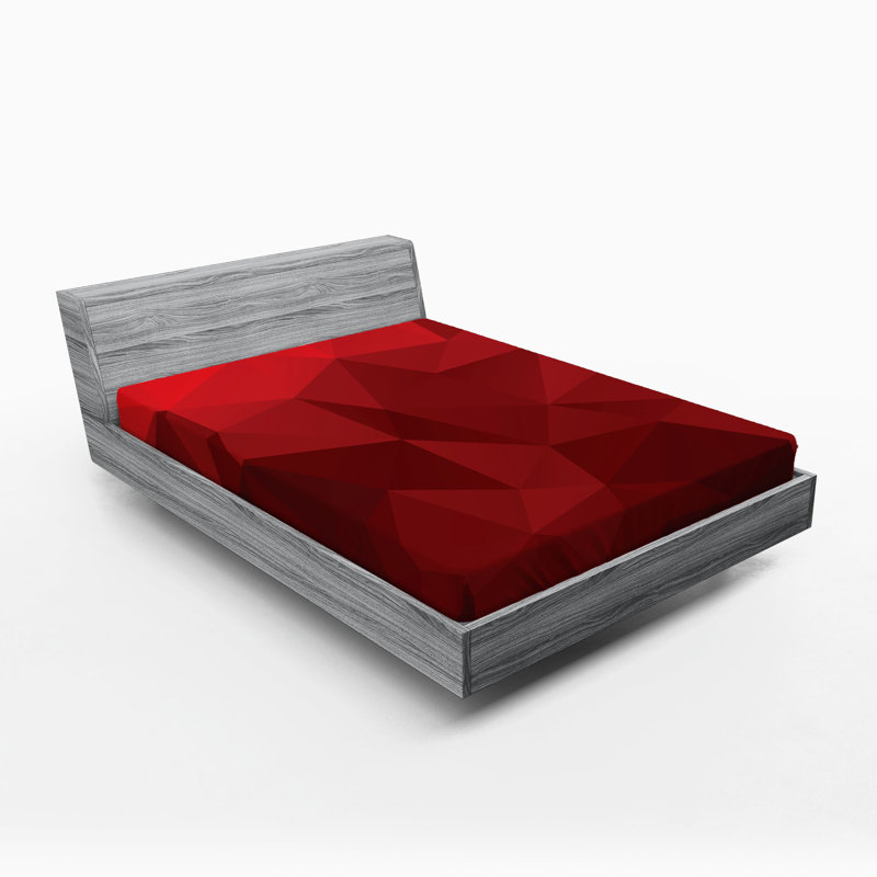 Drap-housse Ambesonne, paquet de 2, Drap-housse grand, Écarlate / rouge rubis abstrait
