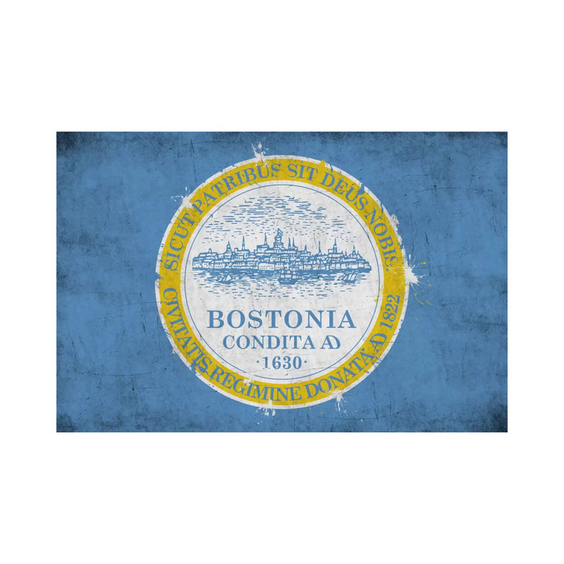 Bostonmassachusetts Flag - Wrapped Canvas Print, 101.6 cm H x 66.04 cm W x 3.175 cm D