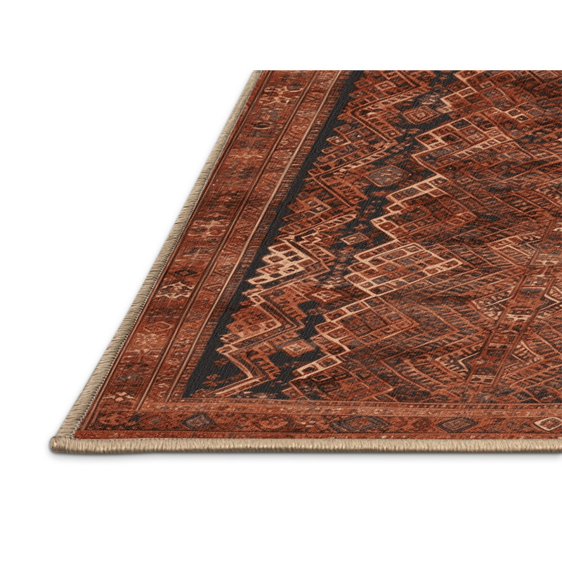Tapis brun lavable à la machine, Rectangle 5 pi x 7 pi