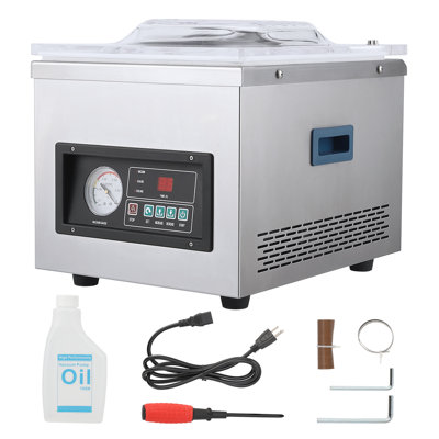 Machine de scellage sous vide à chambre, 10,2 pouces, débit de pompage de 6,5 M³ / h, excellent effet d'étanchéité avec contrôle automatique, machines à vide domestiques et commerciales avec structure en acier inoxydable