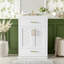 Meuble-lavabo blanc de 24 po avec lavabo en céramique, armoire à 2 portes, 1 tiroir basculant, convenant aux petits espaces spacieux et élégants, avec caractéristiques