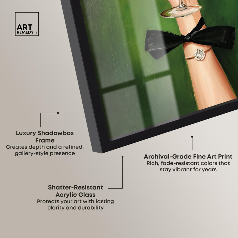 «Curated Cocktail II Shadowbox Print» par Art Remedy, H 25 po x l 21 po, Noir