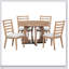 Ensemble de table de salle à manger 5 pièces avec des sculptures élégantes et un design rond, parfait pour les réunions de famille et une utilisation sécuritaire dans toute maison.