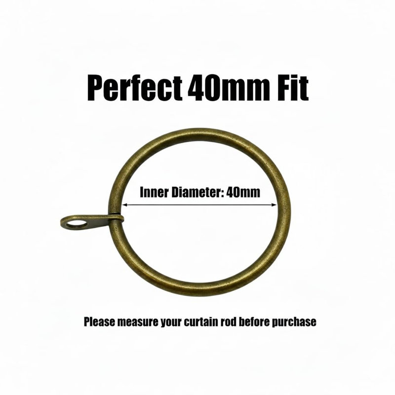 Iron 4 cm Curtain Rings, Brass