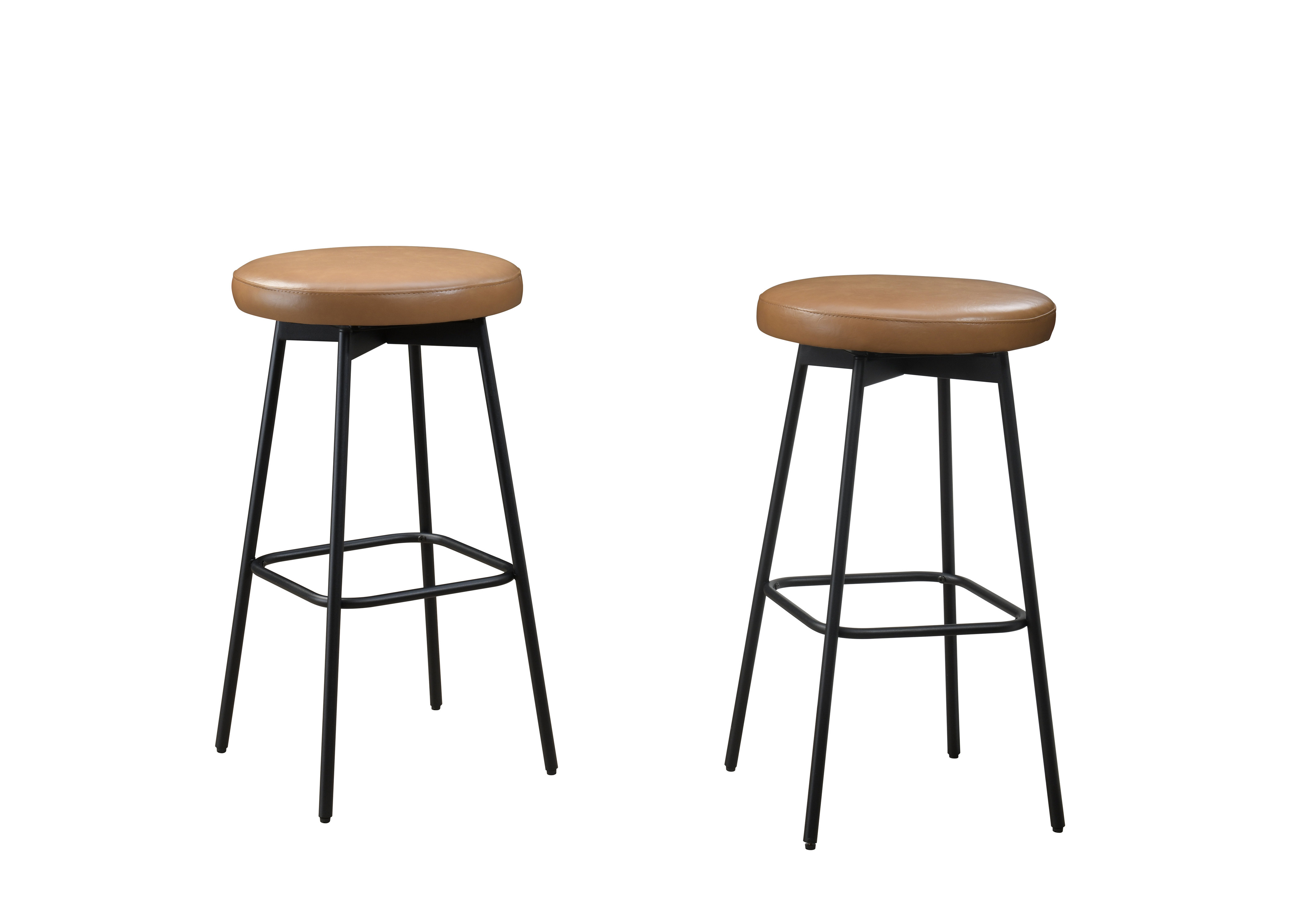 LuXeo Doheny Black Steel Legs Swivel Barstool with Upholstered Seat Wayfair