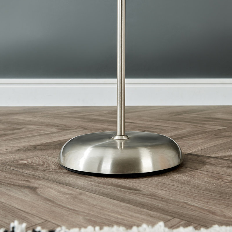 Hatton 176cm Torchiere Floor Lamp, Brushed Chrome, Yes