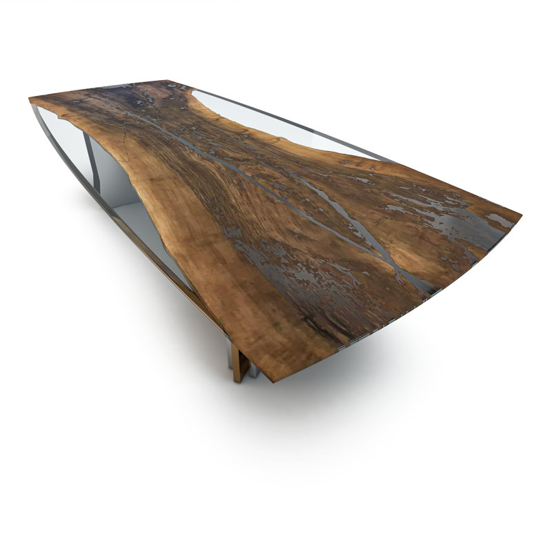 Meliades Walnut Wood Dining Table, 108.3" L x 48" W