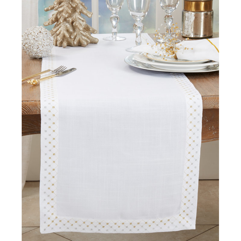 Gleaming Weave Metallic Lattice Table Runner