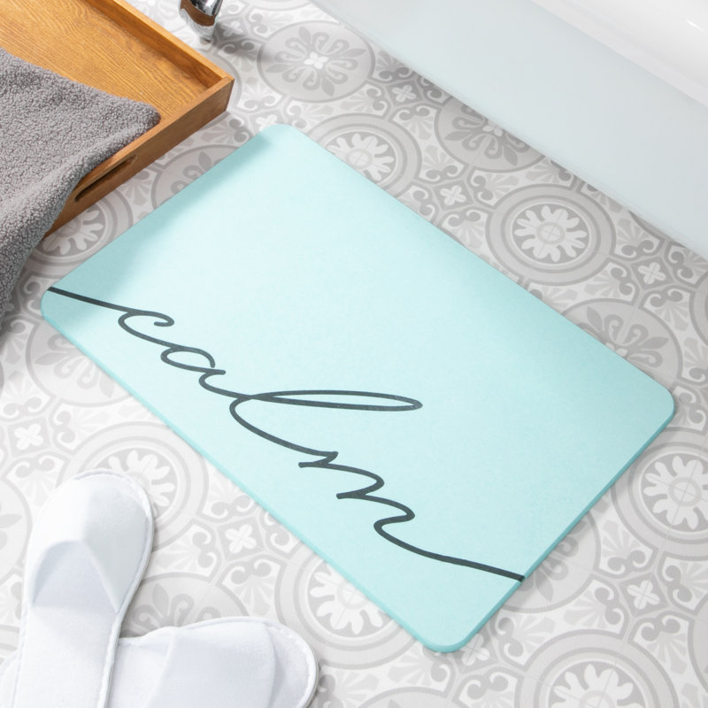 Non-Slip Bath Mat, Aqua Blue