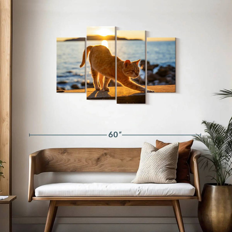 Brampt Yellow Cat, 27" H x 43" W