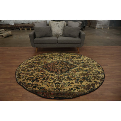 Vintage Traditional Roud Rug 7x7 ft