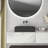 19.68'' Concrete Vessel Rectangular Modern Dark Gray With Patterns Bathroom Sink-123626463