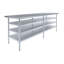 Table en acier inoxydable 30 po x 96 po avec trois tablettes inférieures