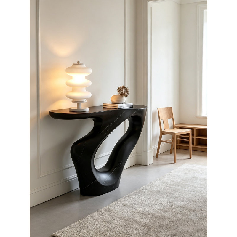 Canapé décoratif contemporain à motif de pierres creuses irrégulières pour l'entrée de la maison, Black, Black, Black