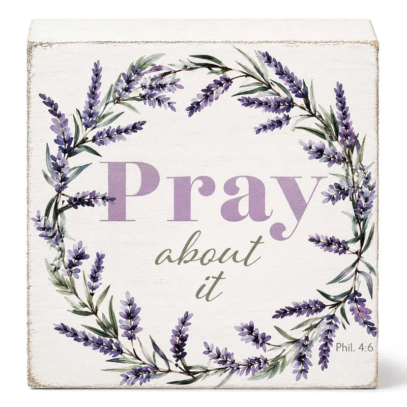 Plaque de table à motif floral priant 3 x 3