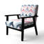Chaise d'appoint contemporaine Boho - Fauteuil rose et bleu à chevrons boho-1009622212