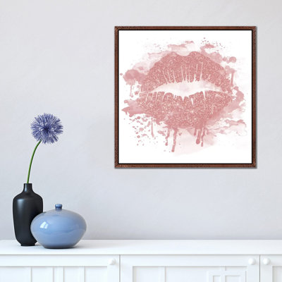 Rose Gold Lips 1 Piece Wall Art on Canvas