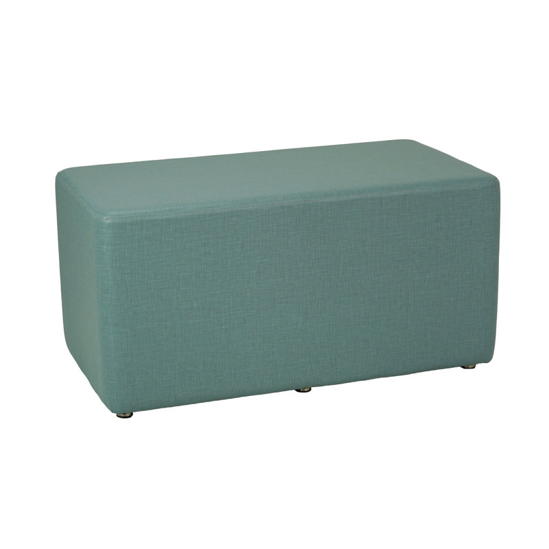 Pro Series Upholstered Rectangle Ottoman 18" Height, Aqua