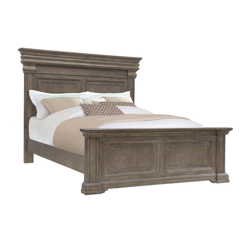 Jahanna Solid Wood Panel Bed, California King, Brown
