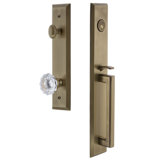 Fifth Avenue Handleset with Single Cylinder Deadbolt and Fontainebleau Door Knob and Rosette