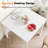 White Square Desk 29.5", Solid Wood Legs Writing Desk, Compact Modern Computer Desk for Small Space Home Office