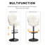 Ensemble de 6 tabourets de bar pivotants réglables avec dossier et repose-pieds, chaises de bar rembourrées à hauteur de comptoir pour îlot de cuisine, blanc-770559798-770559802