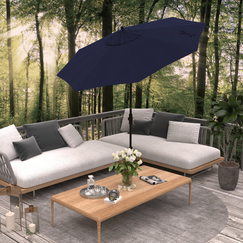 Parasol de marché 108 po Reiffton, Toile performance bleu marine